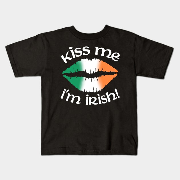 Kiss me I'm Irish Kids T-Shirt by Smoky Lemon